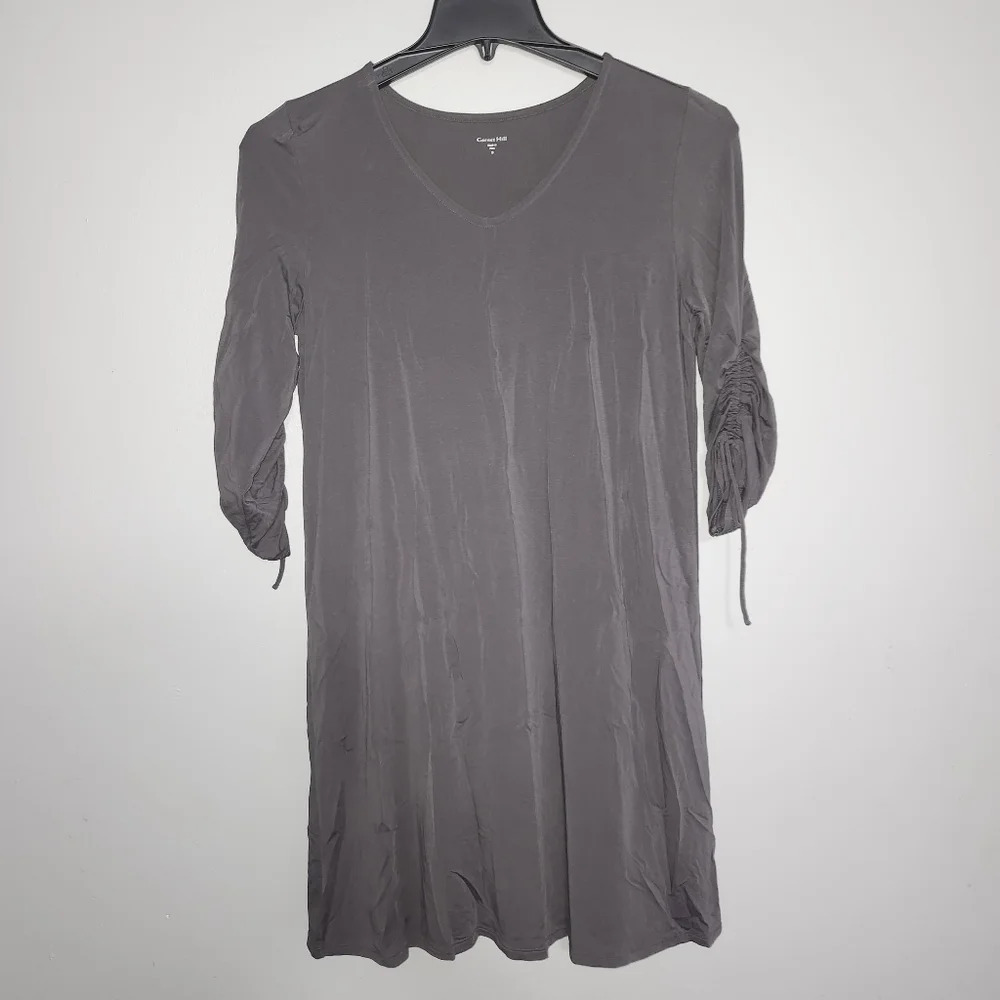 Garnet Hill women's shirt dress size S gray
